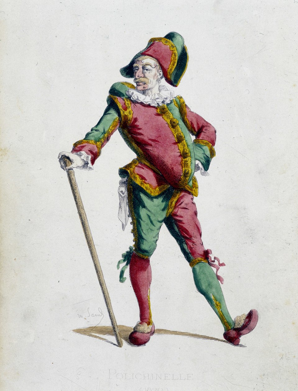 Polichinelle - “”Masques et bouffons”ta (İtalyan komedisi), metin ve çizimler Maurice Sand, gravürler A. Manceau, önsöz Georges Sand, Paris, Michel Levy Freres by Maurice Sand