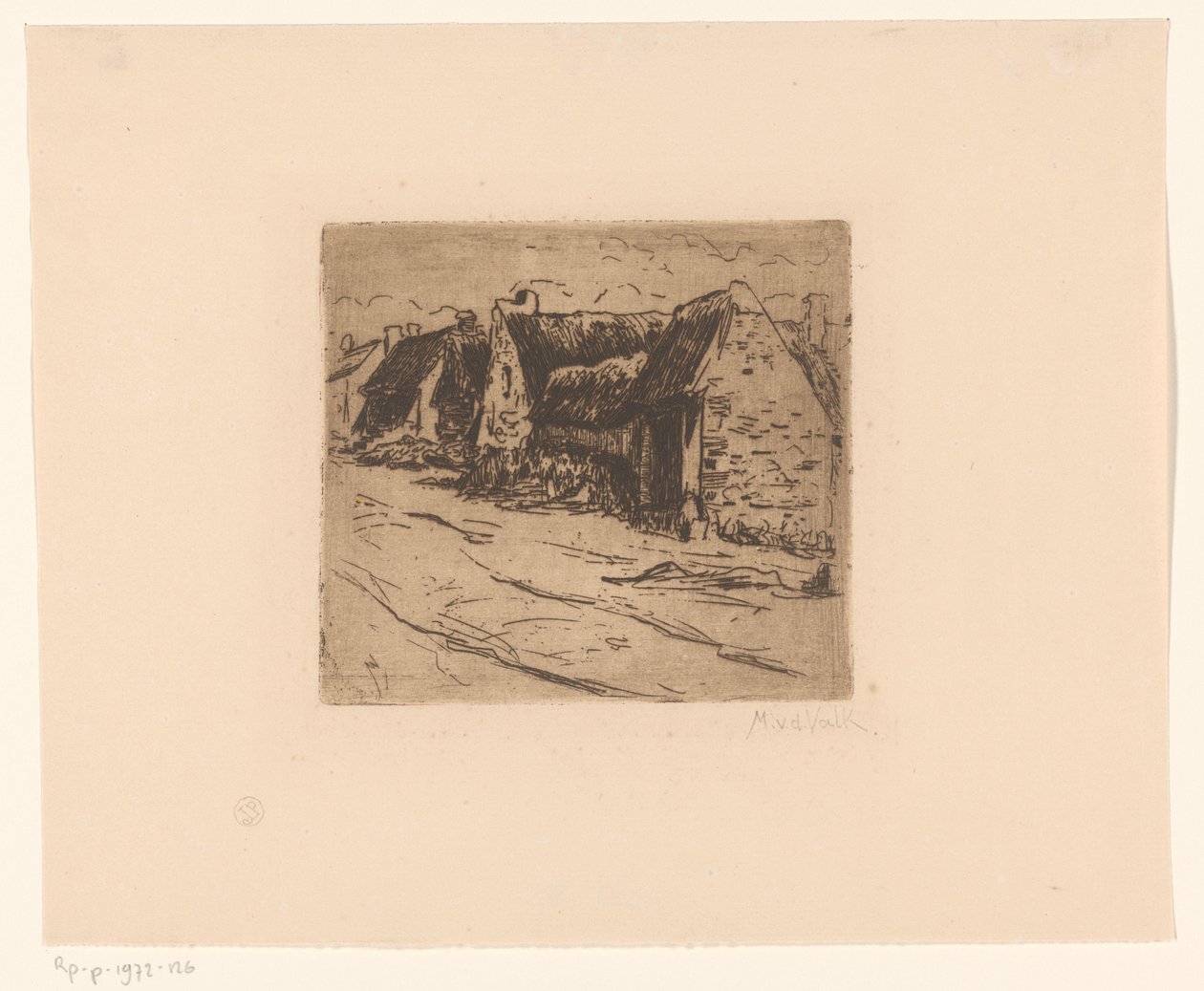 Bir yol boyunca evler by Maurits van der Valk (signed by artist)
