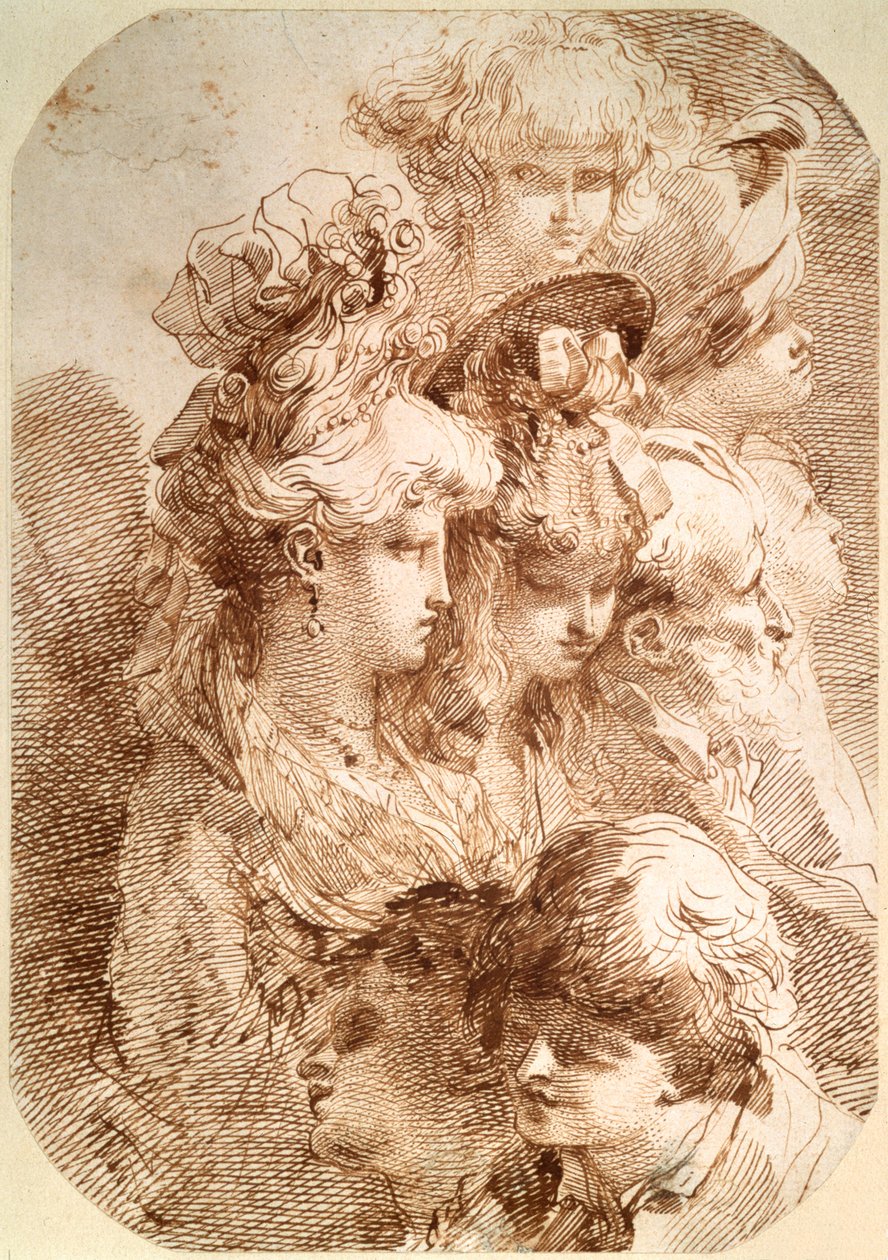 Sekiz Başın Çalışmaları, 18. yüzyılın sonları veya 19. yüzyılın başlarında by Mauro Gandolfi