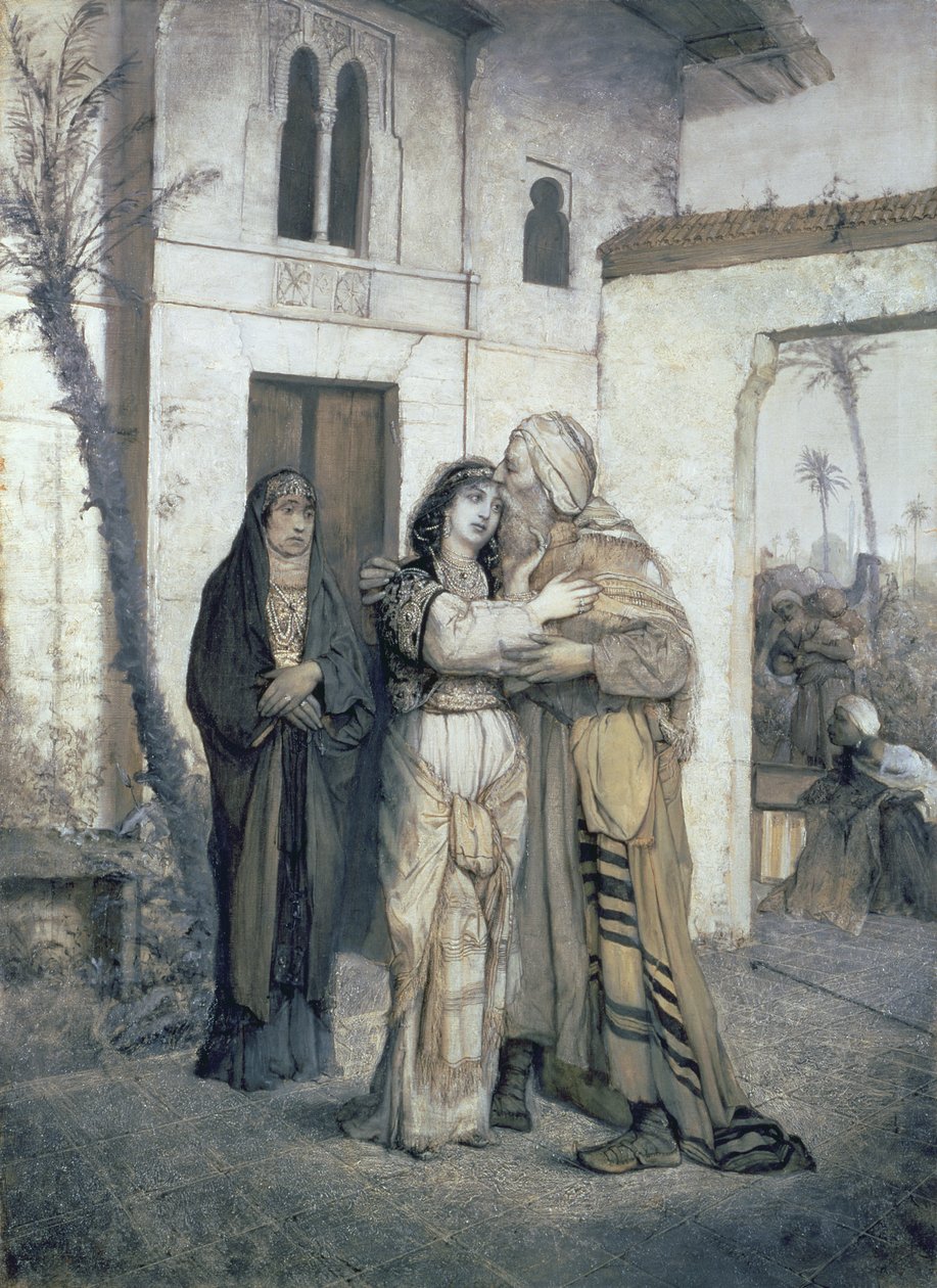 Nathan, Rachel tarafından karşılandı, 1876 by Maurycy Gottlieb