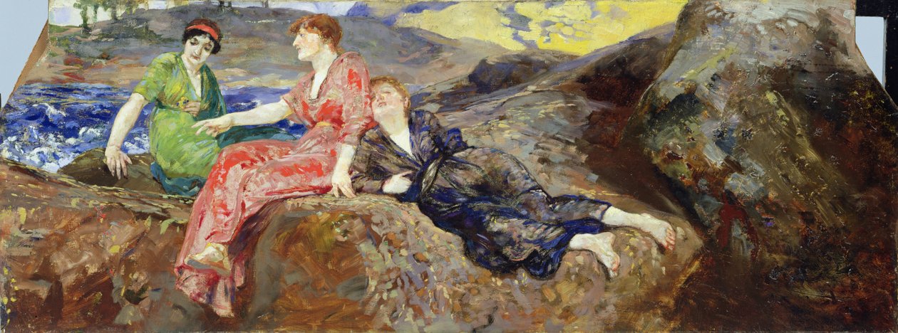 Sahildeki Kızlar, c.1884-85 by Max Klinger
