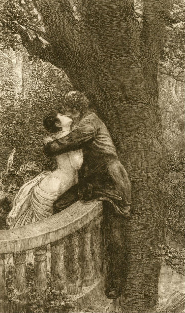 A Love, Opus X dizisinden öpücük by Max Klinger
