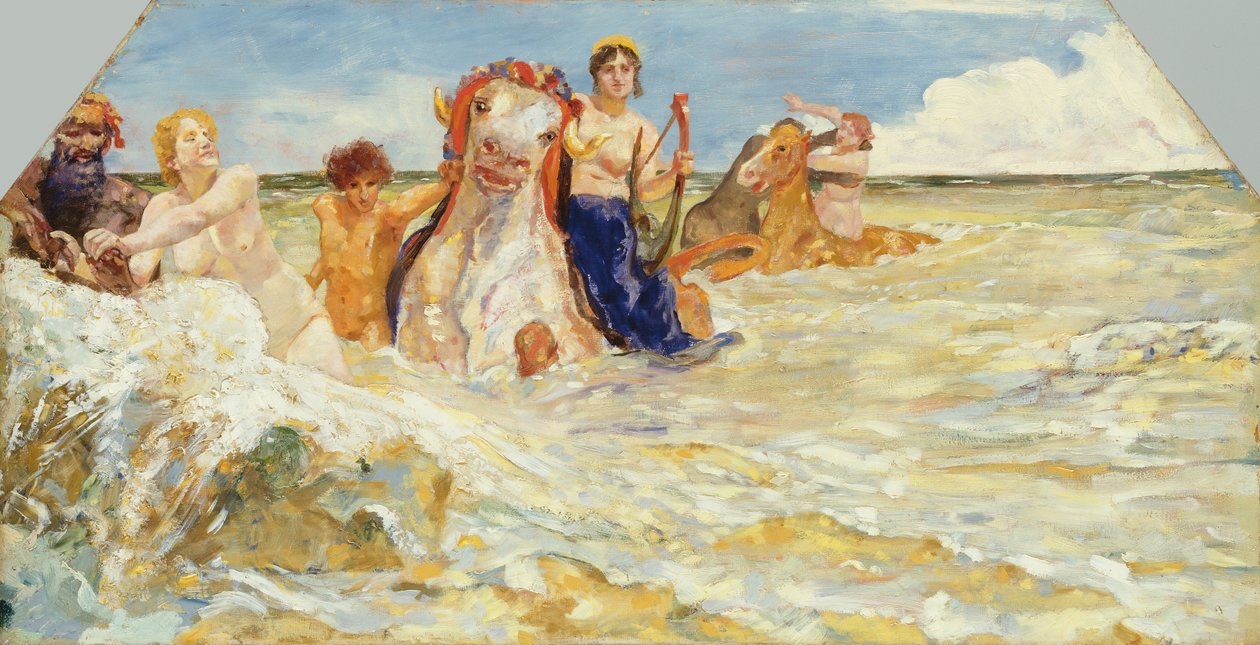 Sörfte Deniz Tanrıları, 1884-85 by Max Klinger