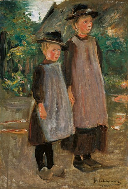 İki Hollandalı çocuk - iki kız kardeş by Max Liebermann