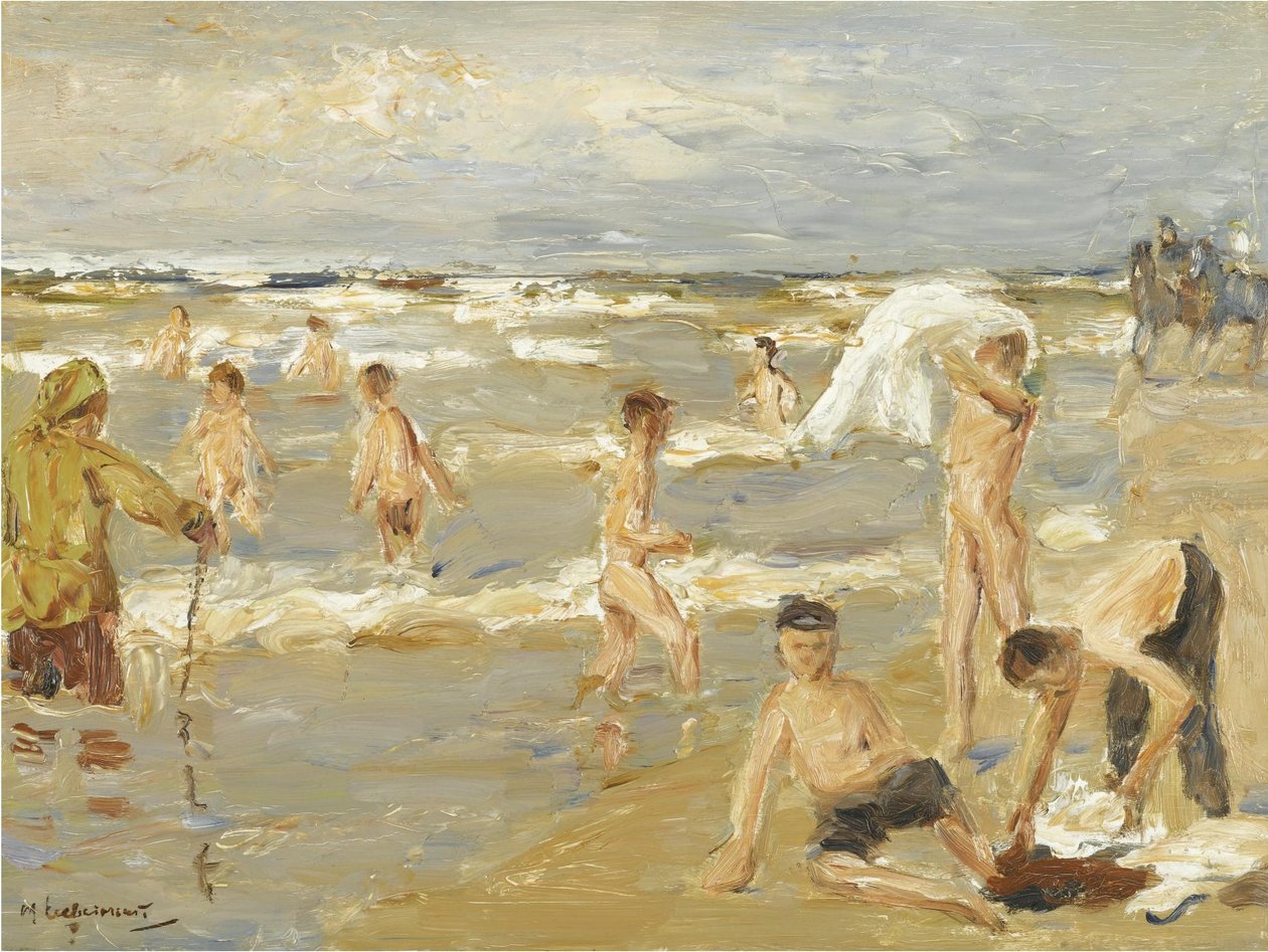 banyo yapan çocuk by Max Liebermann