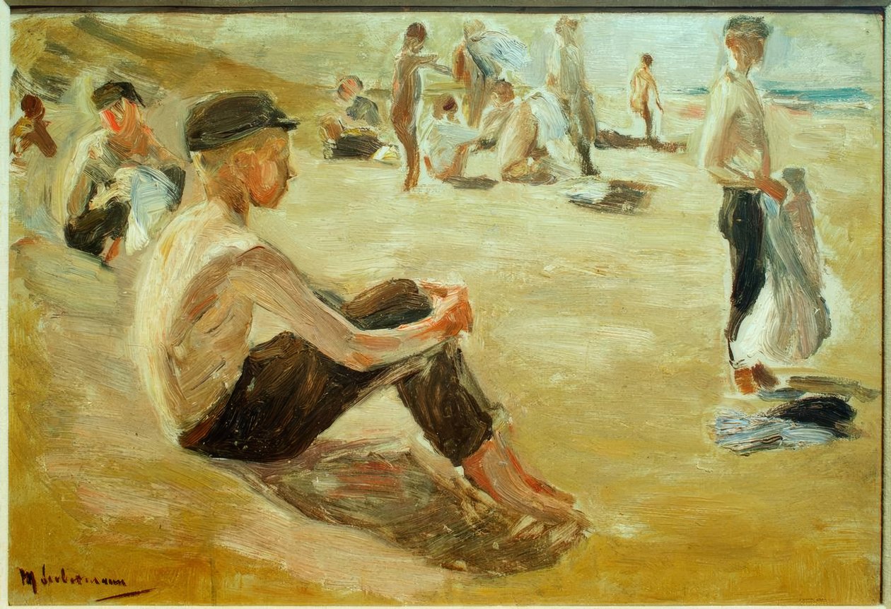 banyo yapan çocuk by Max Liebermann