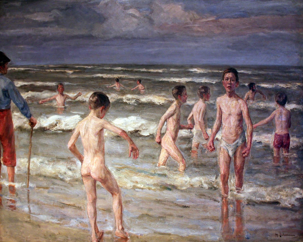 banyo çocuklar by Max Liebermann