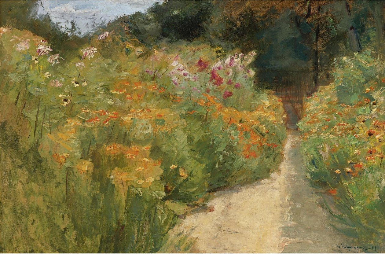 Wannsee bahçesindeki çiçek çalıları by Max Liebermann