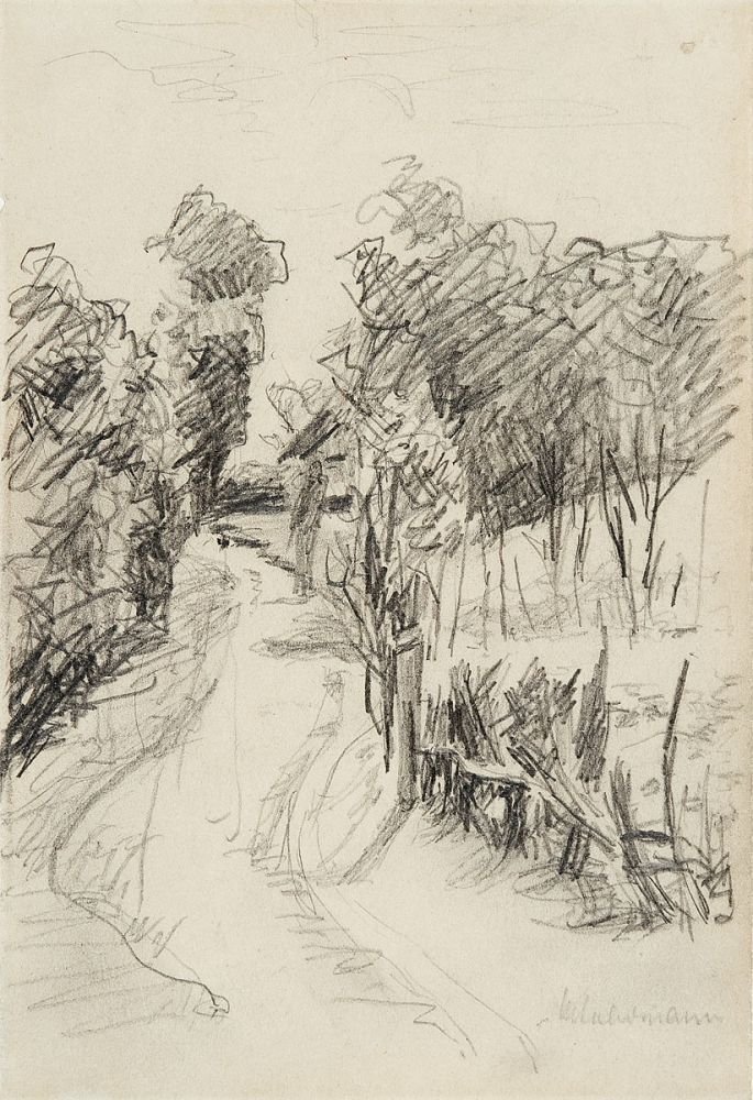 Bir yol ile Hollandalı manzara by Max Liebermann