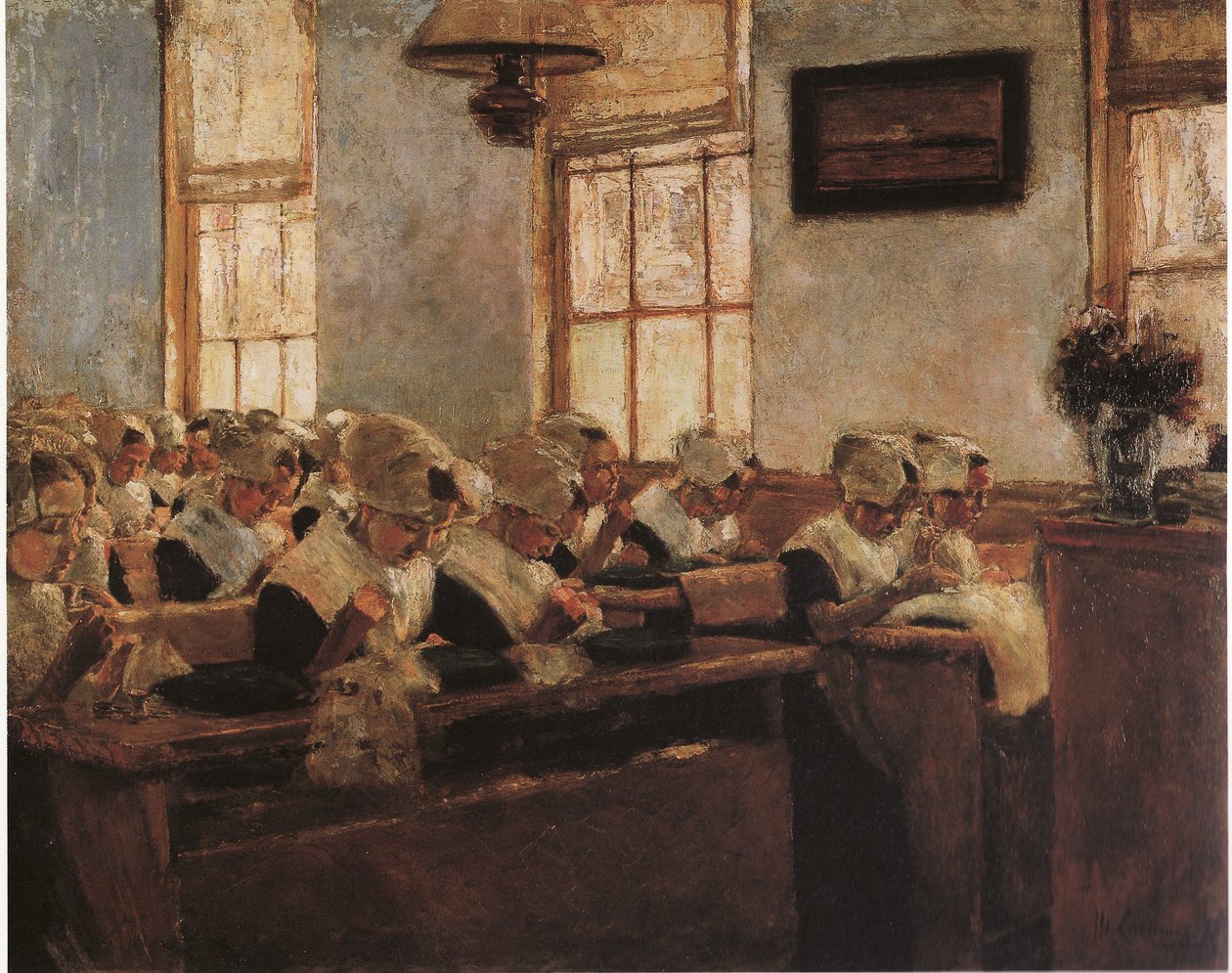 Hollanda dikiş okulu by Max Liebermann