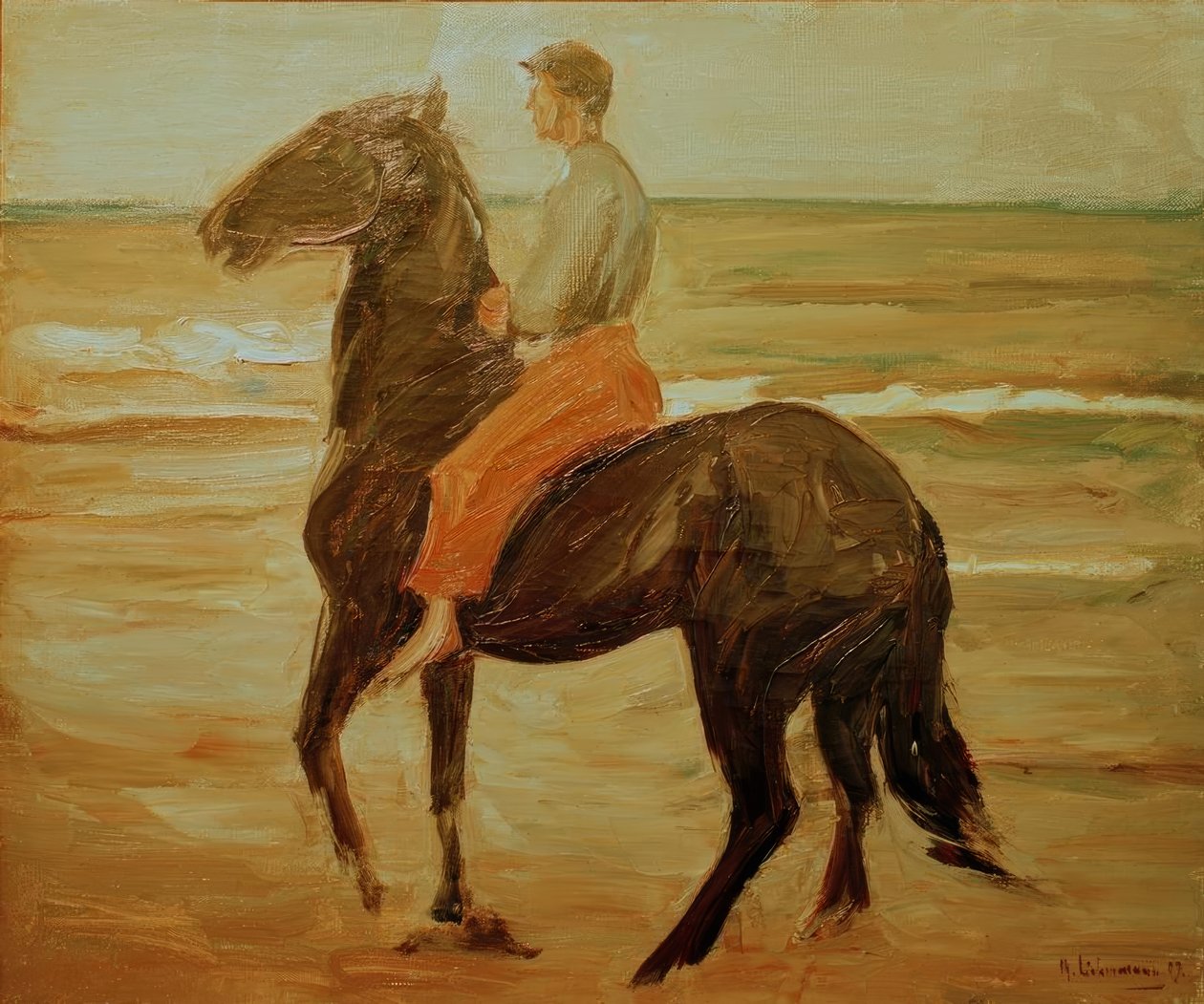 Genç binici - sahilde damat by Max Liebermann