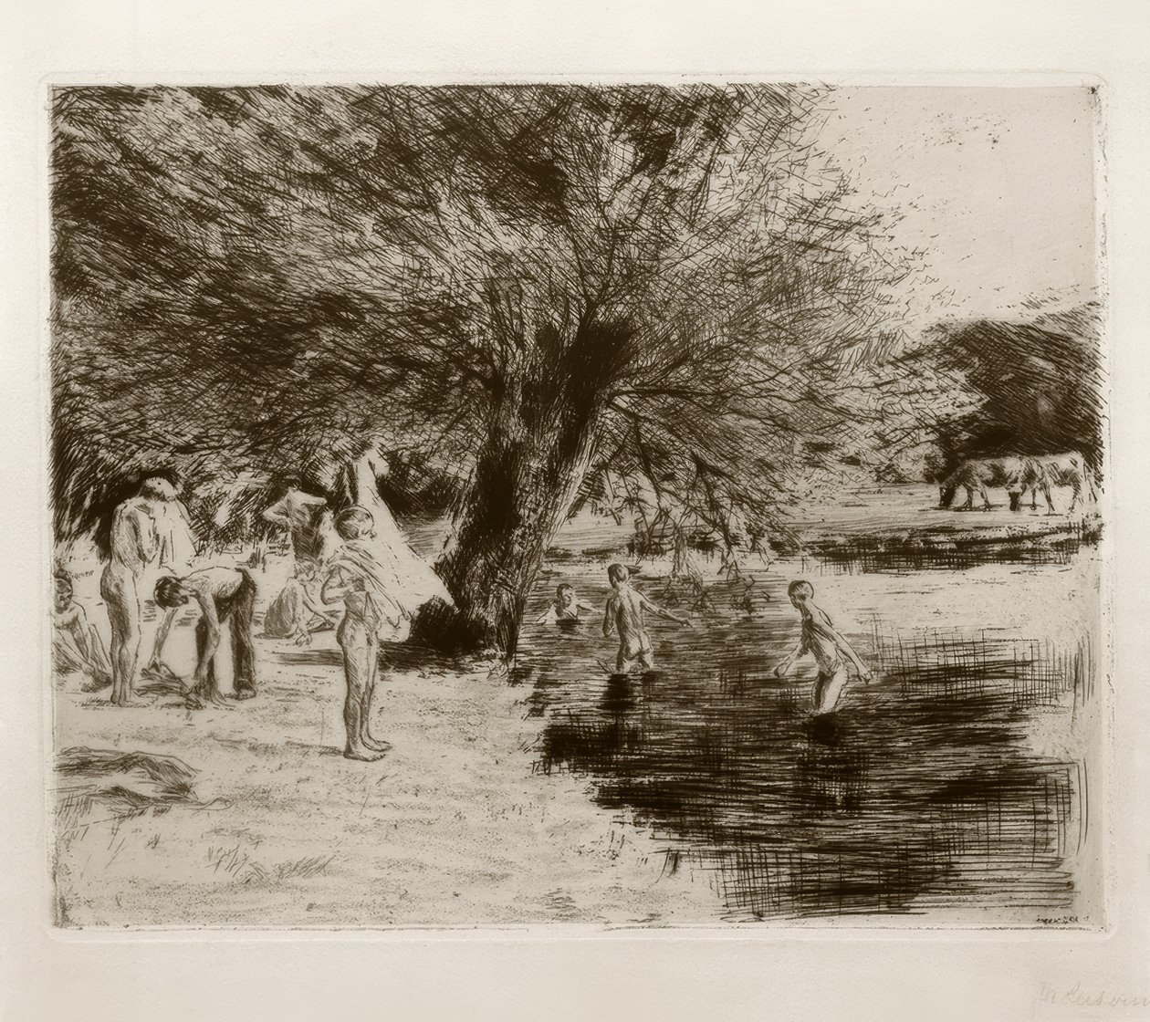 M.Liebermann, banyo yapan çocuklar by Max Liebermann
