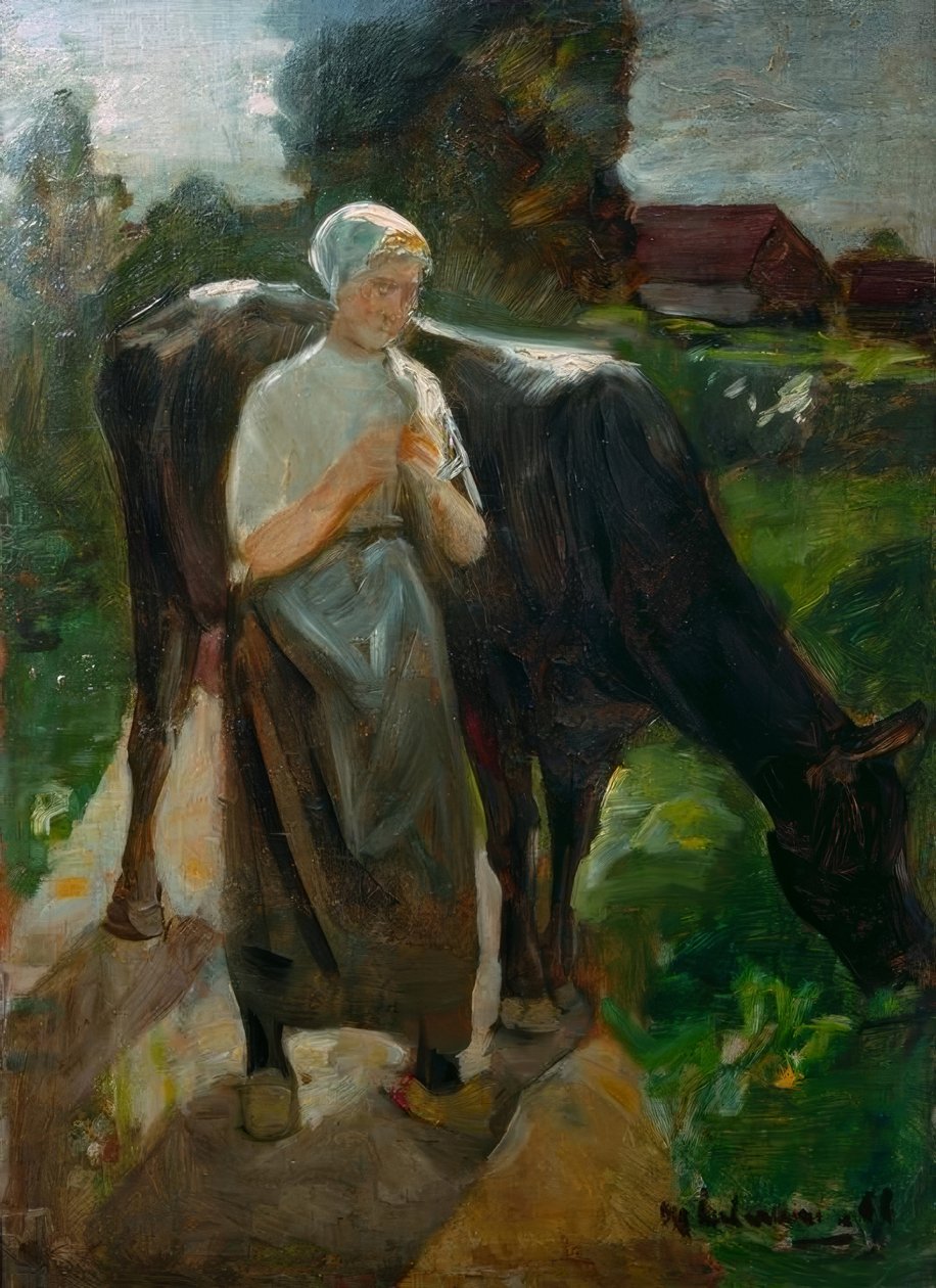 inek ile kız by Max Liebermann
