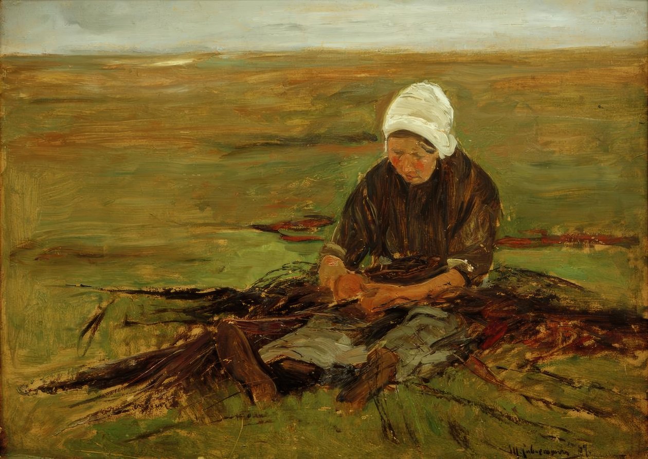 Max Liebermann, önden oturan kadın by Max Liebermann