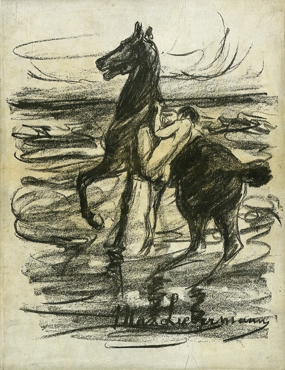 Sahilde çıplak binici by Max Liebermann