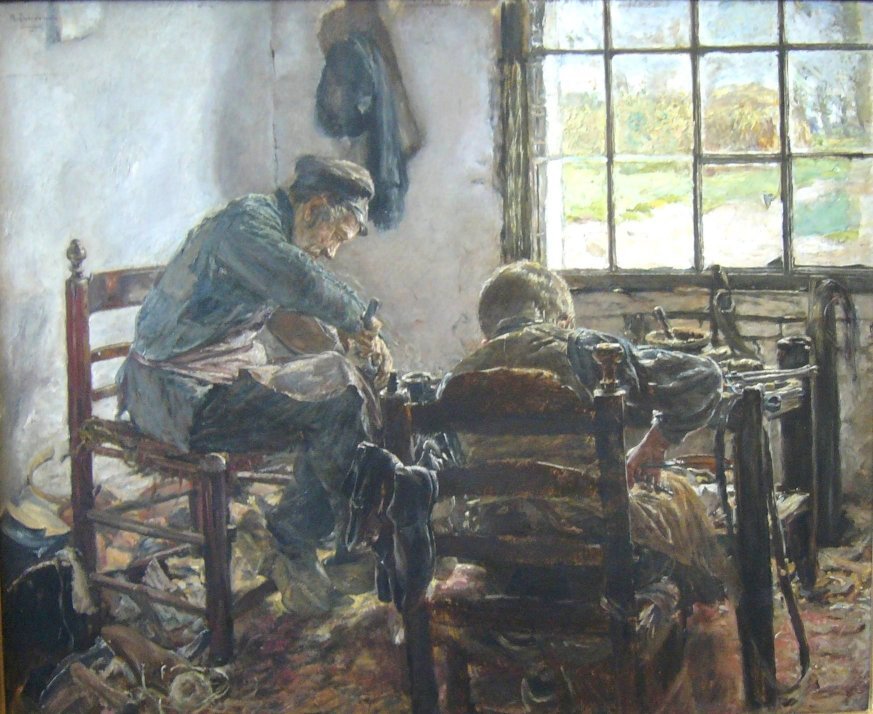 kunduracı atölyesi by Max Liebermann