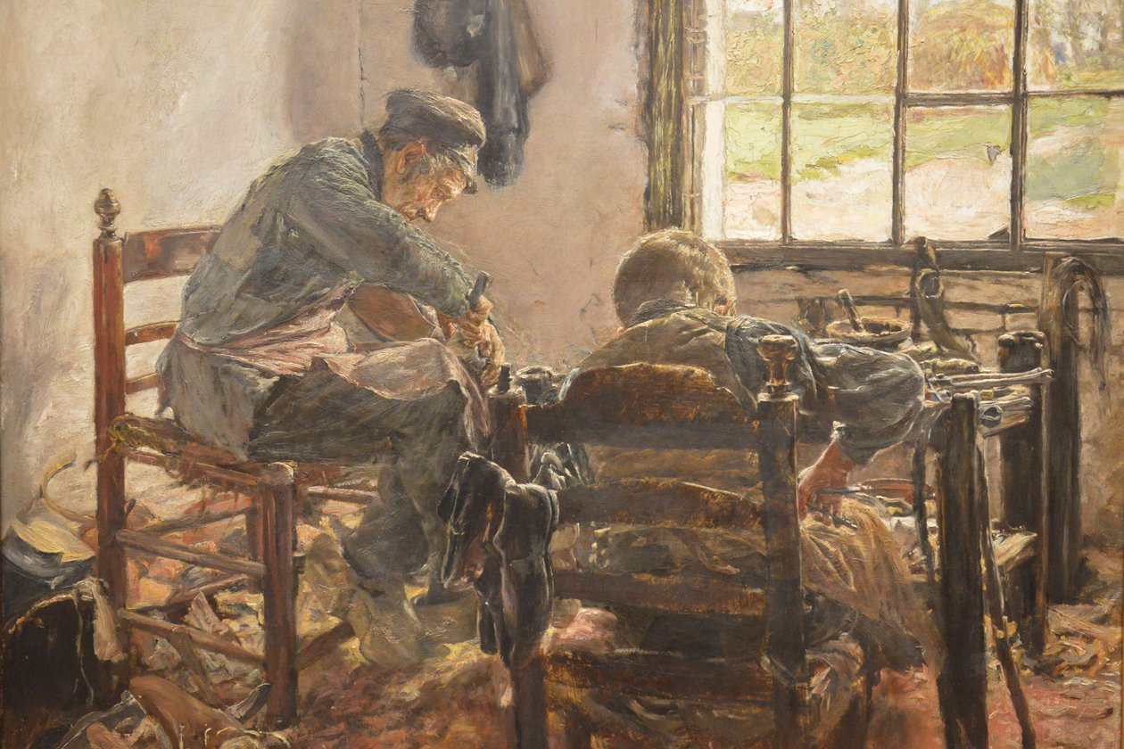 kunduracı atölyesi by Max Liebermann