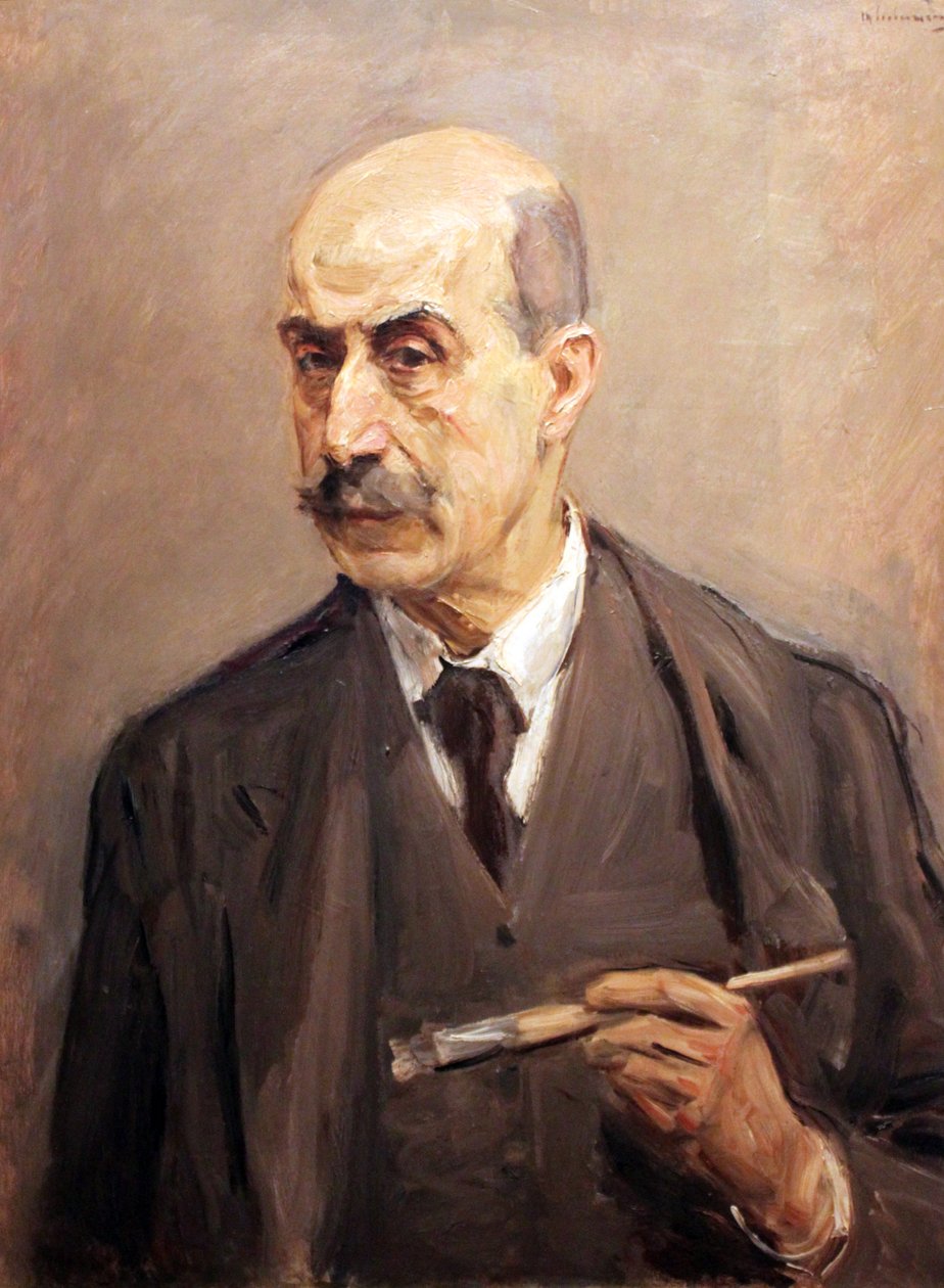 Bir fırça ile kendi kendine portre by Max Liebermann