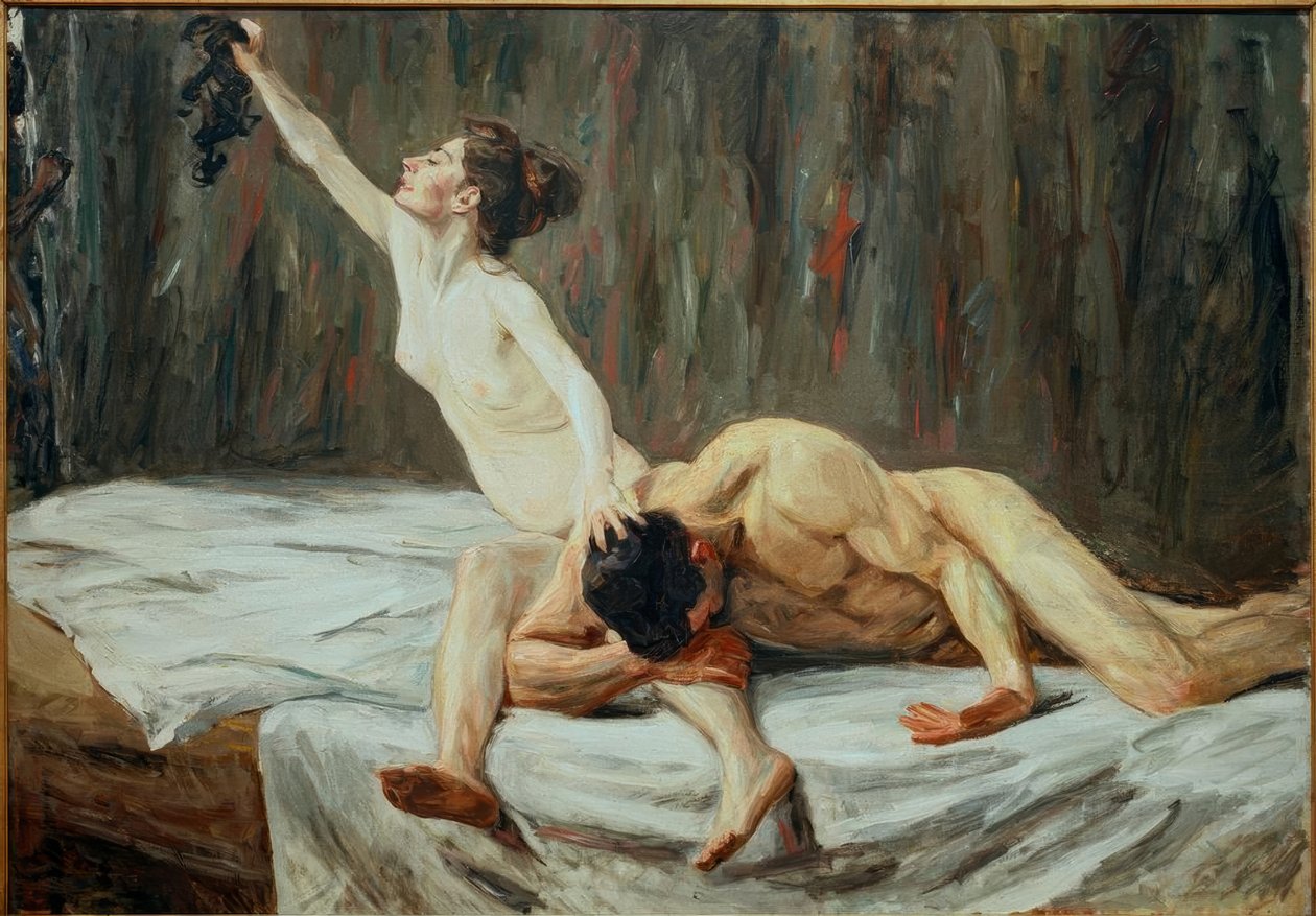 Samson ve Delilah by Max Liebermann