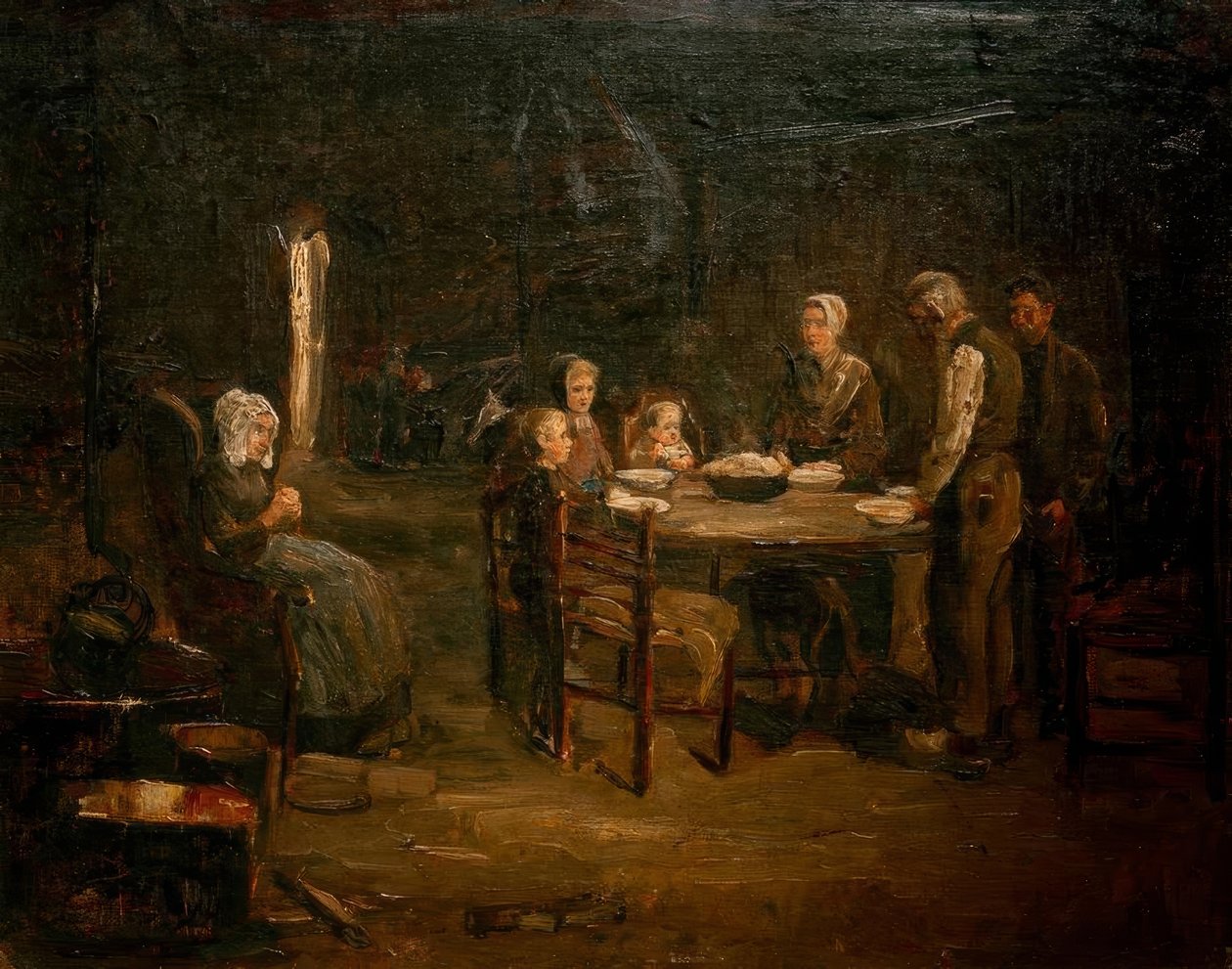 lütuf üzerinde çalışma by Max Liebermann