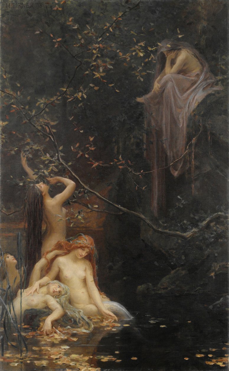 Dere kenarındaki periler, 1895 by Max Pirner