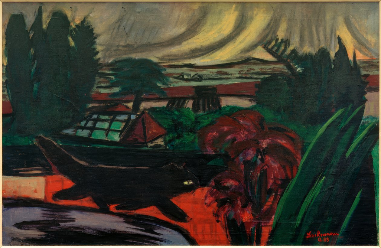Bir fırtınada akşam bahçesi by Max Beckmann