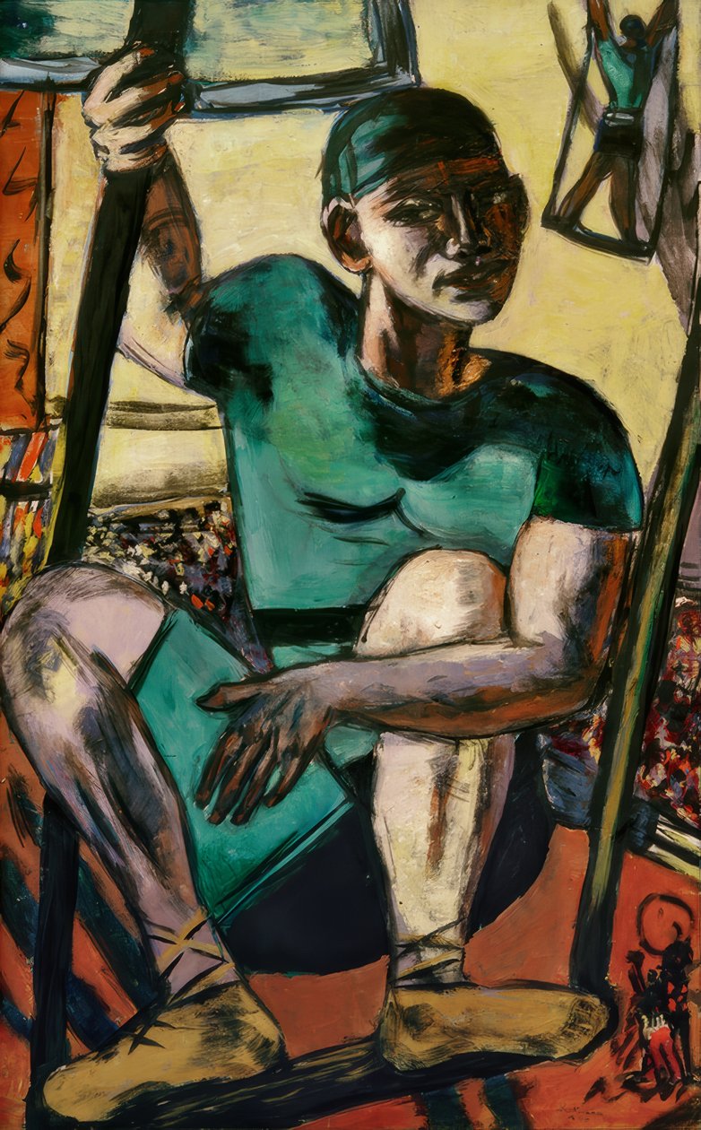 salıncakta sallanan akrobat by Max Beckmann