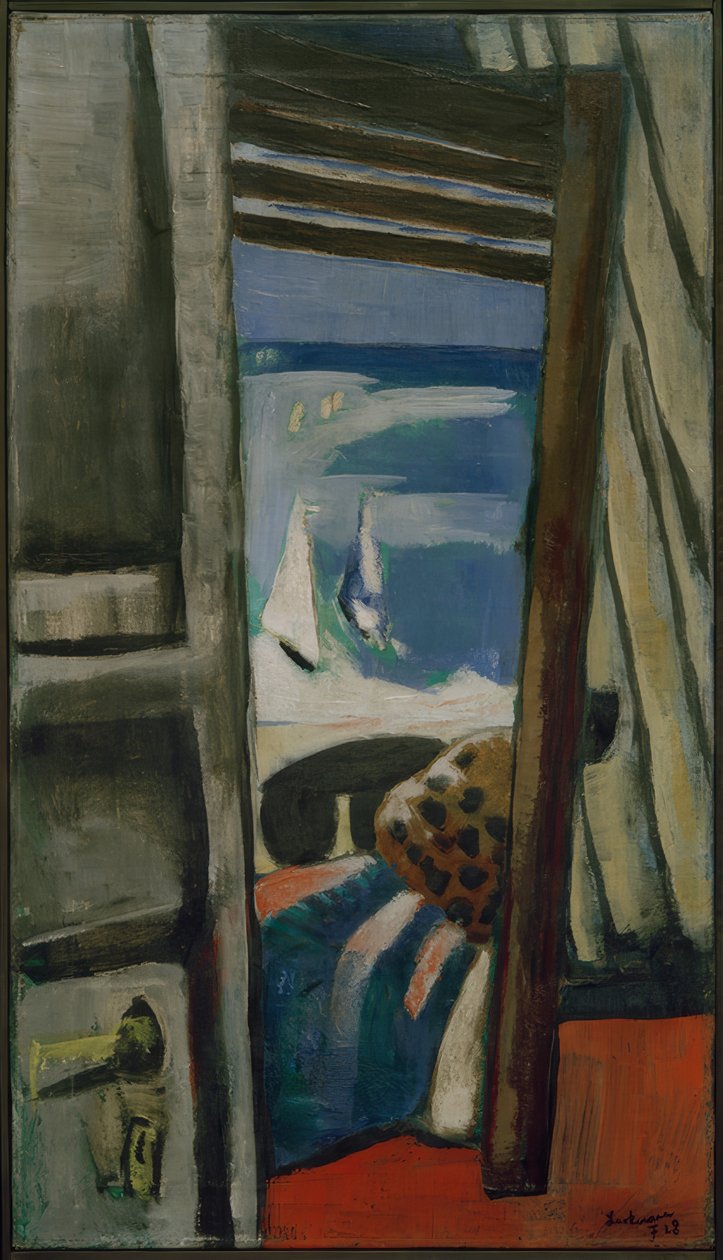 Deniz manzarası, kırmızı, gri, mavi by Max Beckmann