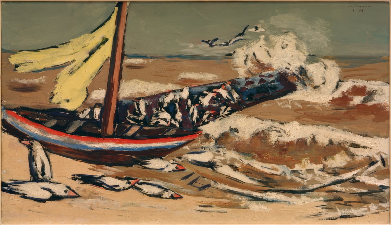 Martılar ile kahverengi deniz by Max Beckmann