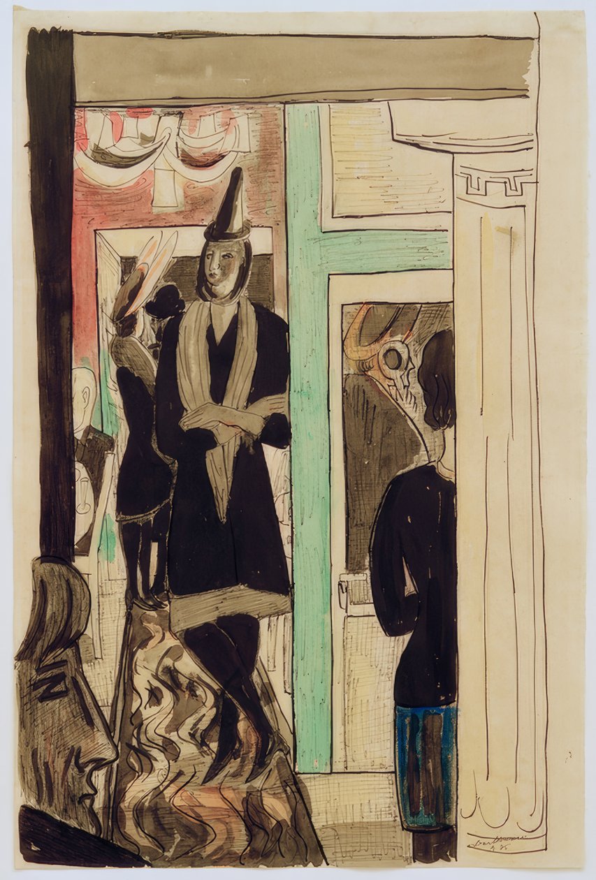 Cafe (Telefon) by Max Beckmann