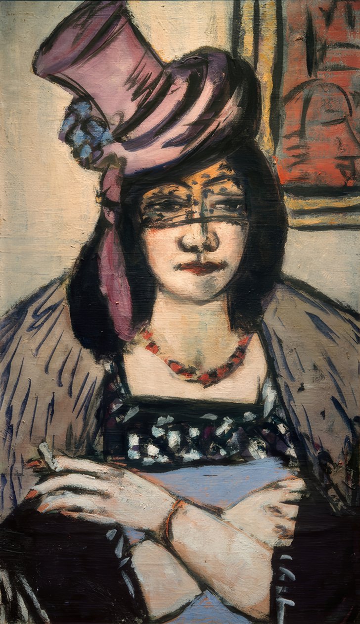 Bayan şapka ve peçe by Max Beckmann