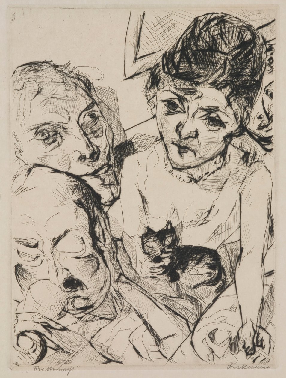 Akşam (Battenberglerle Otoportre), “Yüzler” portföyünden 10 numaralı plaka by Max Beckmann