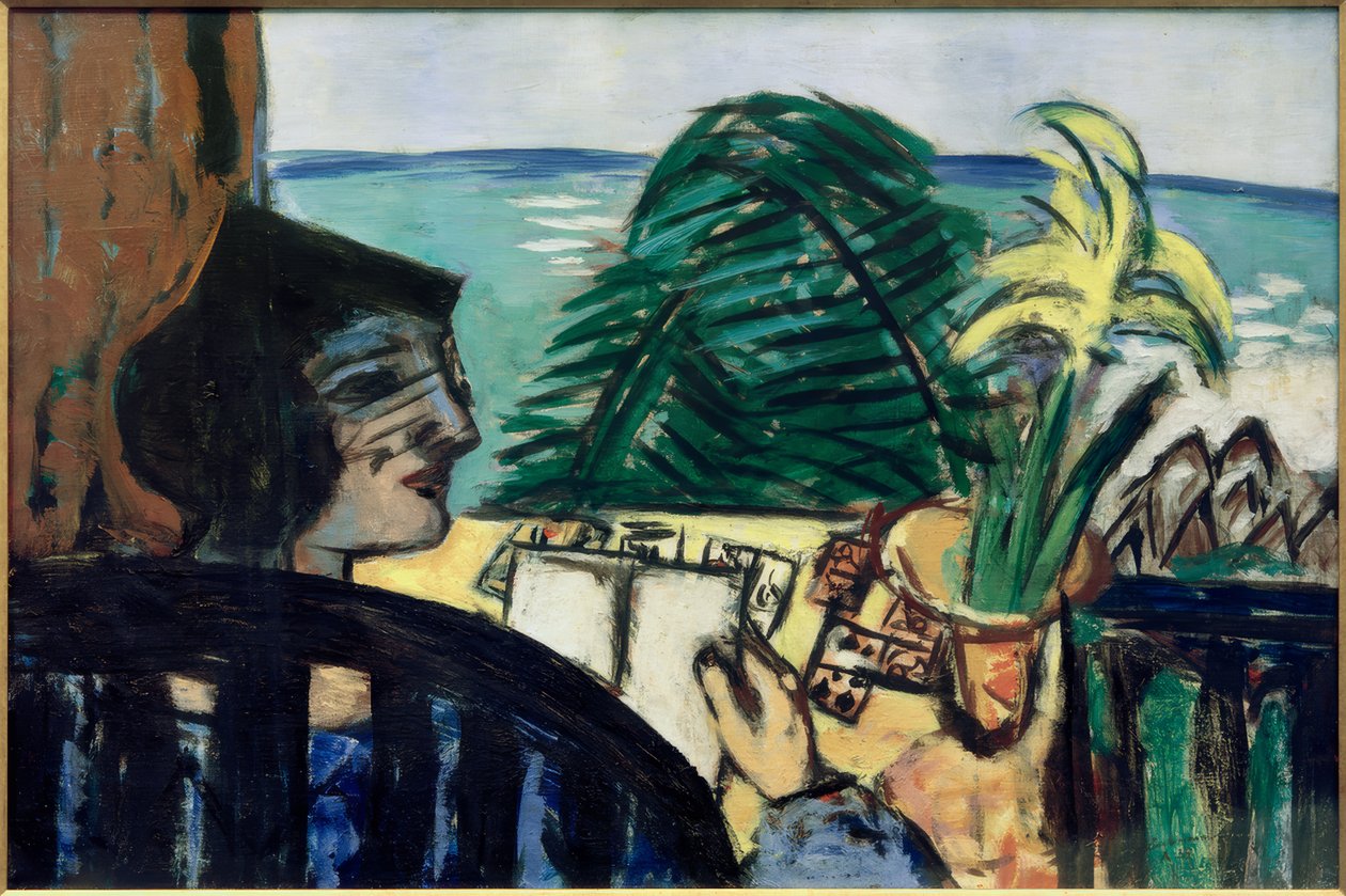 deniz kenarında okuyan kadın by Max Beckmann