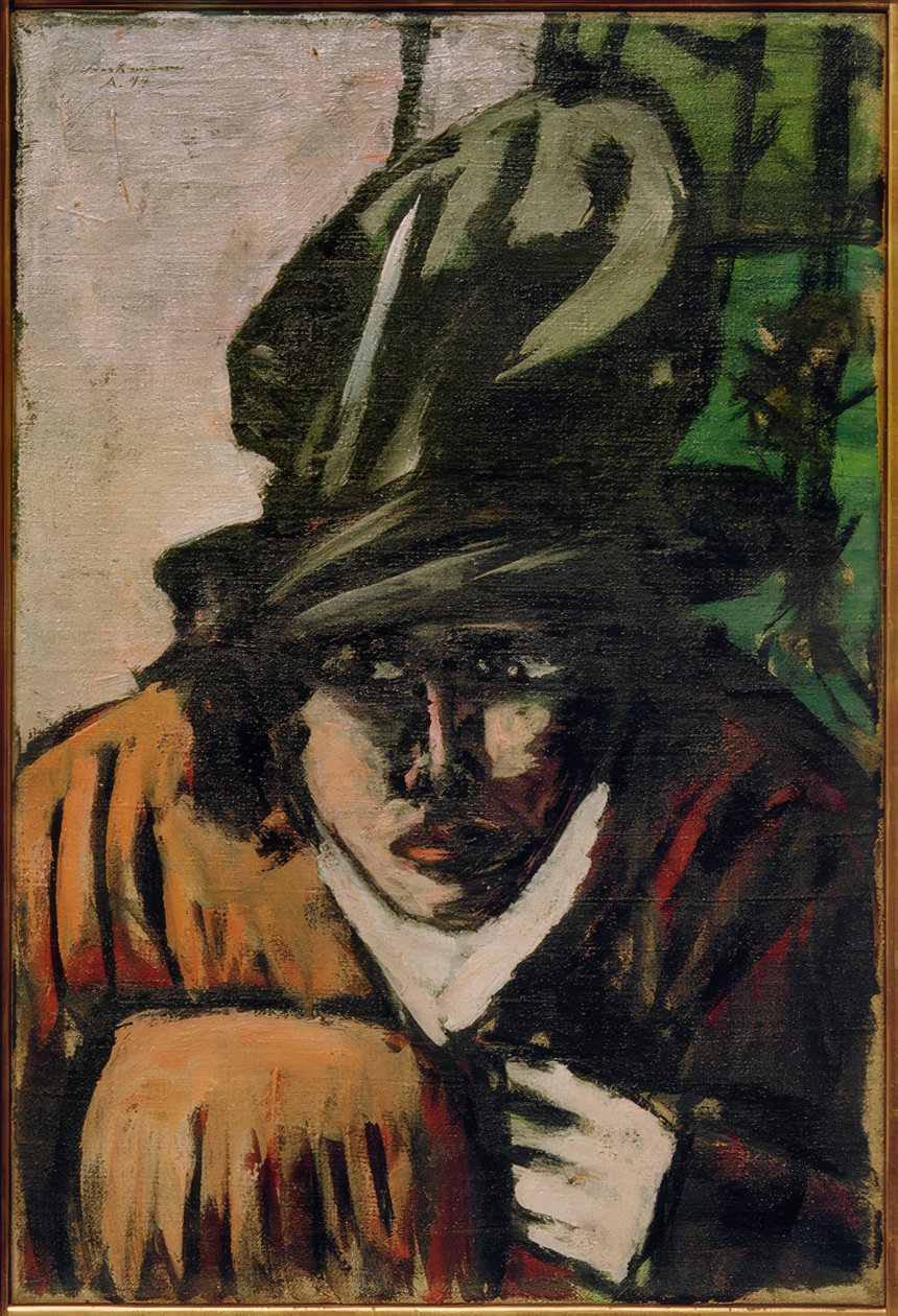 Şapkalı ve manşetli kadın by Max Beckmann