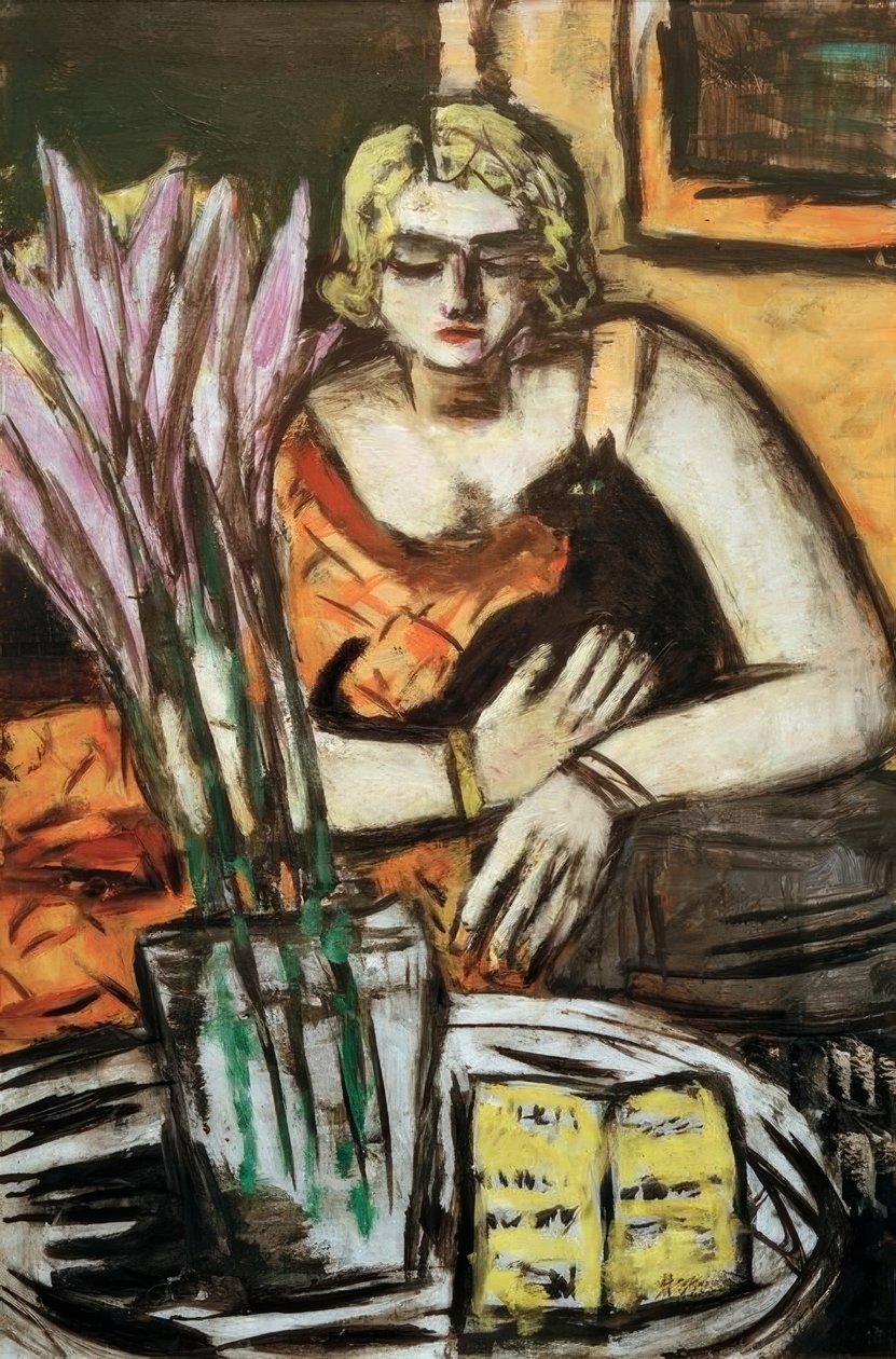kedi olan kadın by Max Beckmann