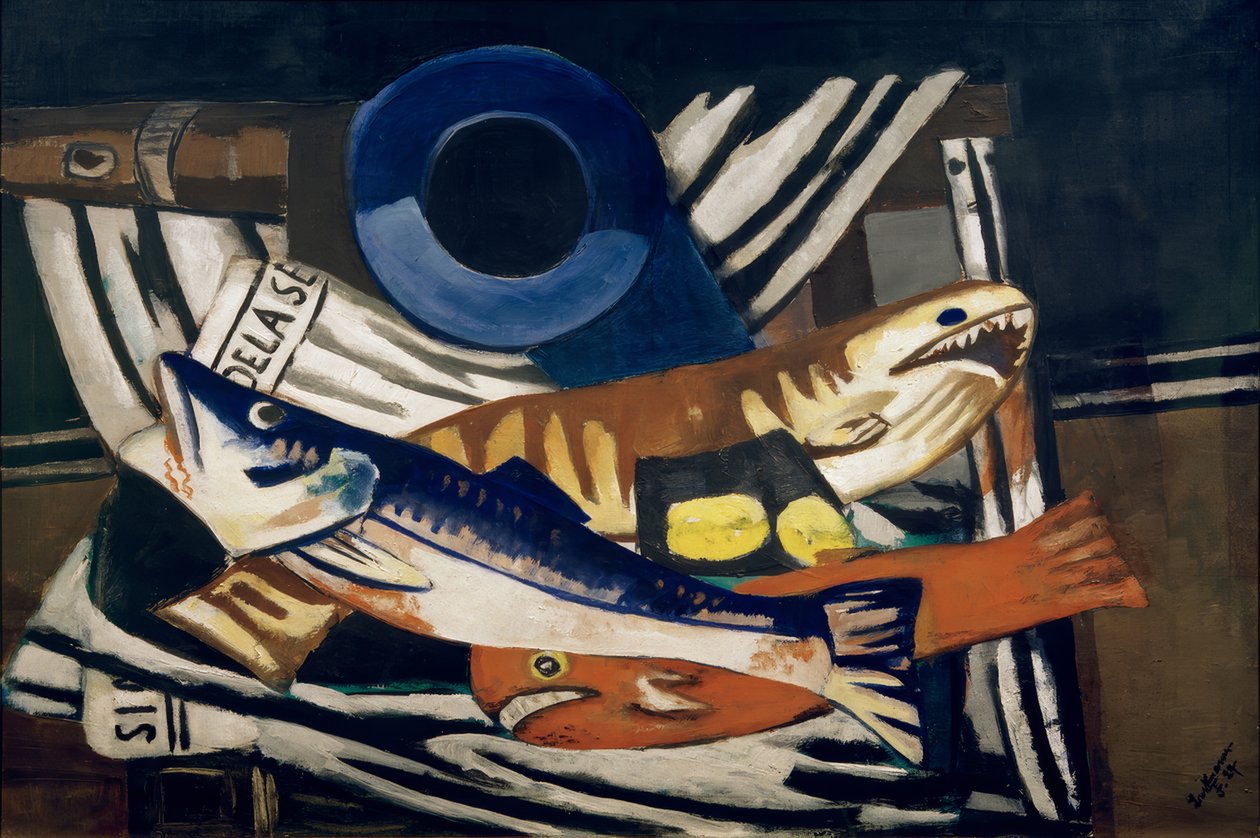 Balık büyük natürmort by Max Beckmann