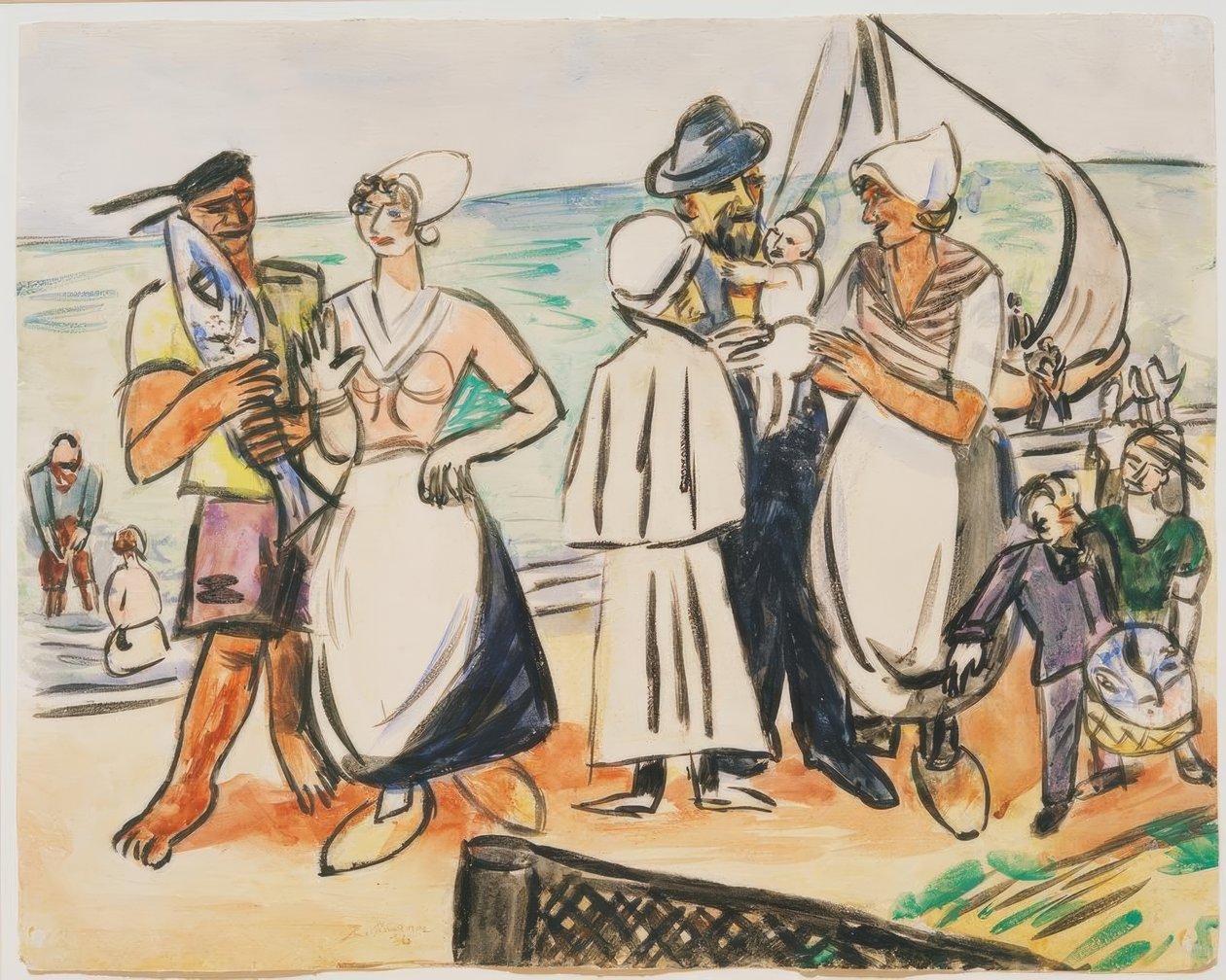 Sahilde Hollandalı balıkçılar by Max Beckmann