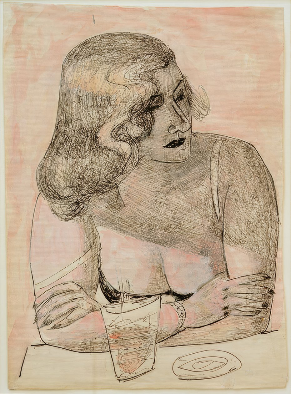 cam ile genç kadın by Max Beckmann