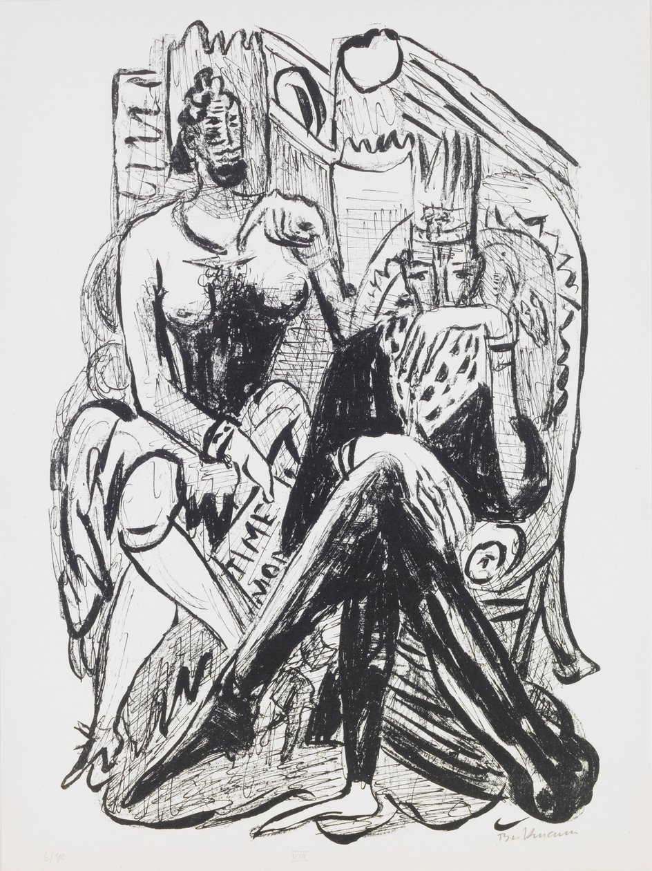 King ve Demagogue, “Day and Dream” portföyünden 8. plaka by Max Beckmann