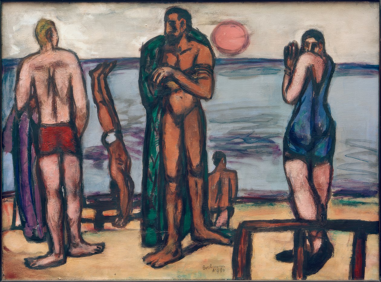 Banyo yapanlarla küçük resim by Max Beckmann