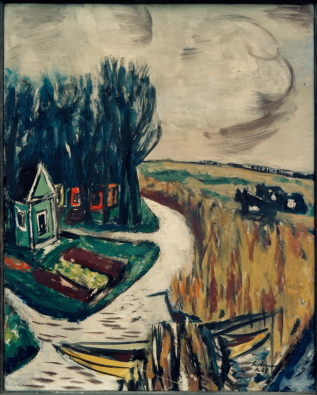 İnekler ile manzara by Max Beckmann