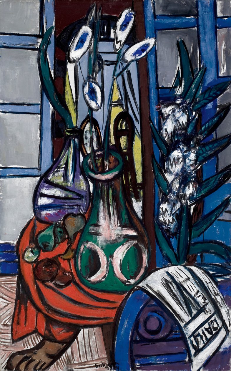 Büyük Natürmort İç Mekan (Mavi) by Max Beckmann