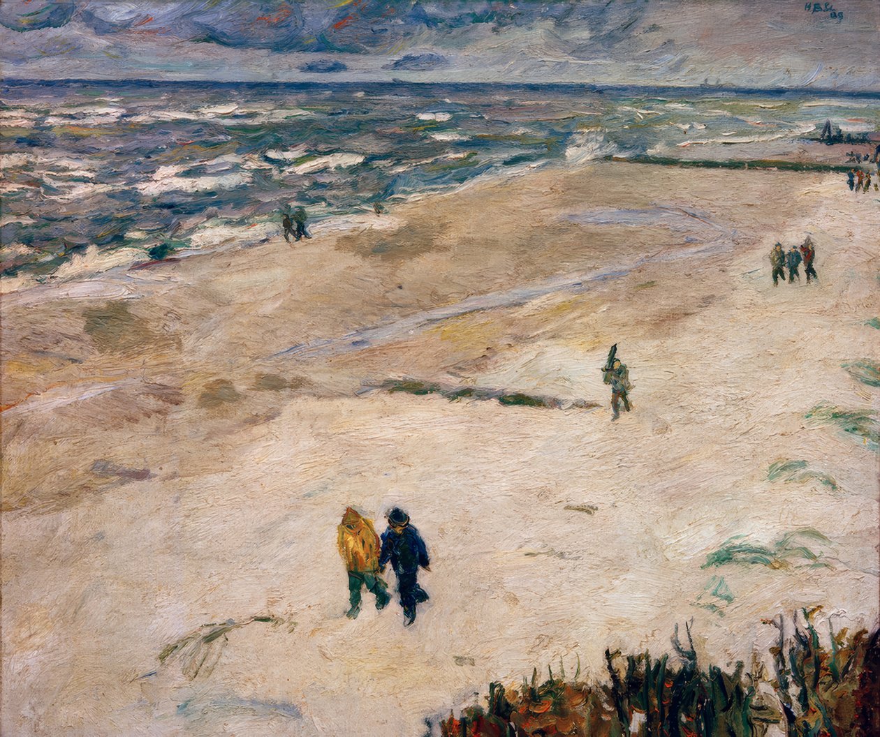 Deniz kenarında işten sonra insanlar (Wangerooge sahilinde) by Max Beckmann