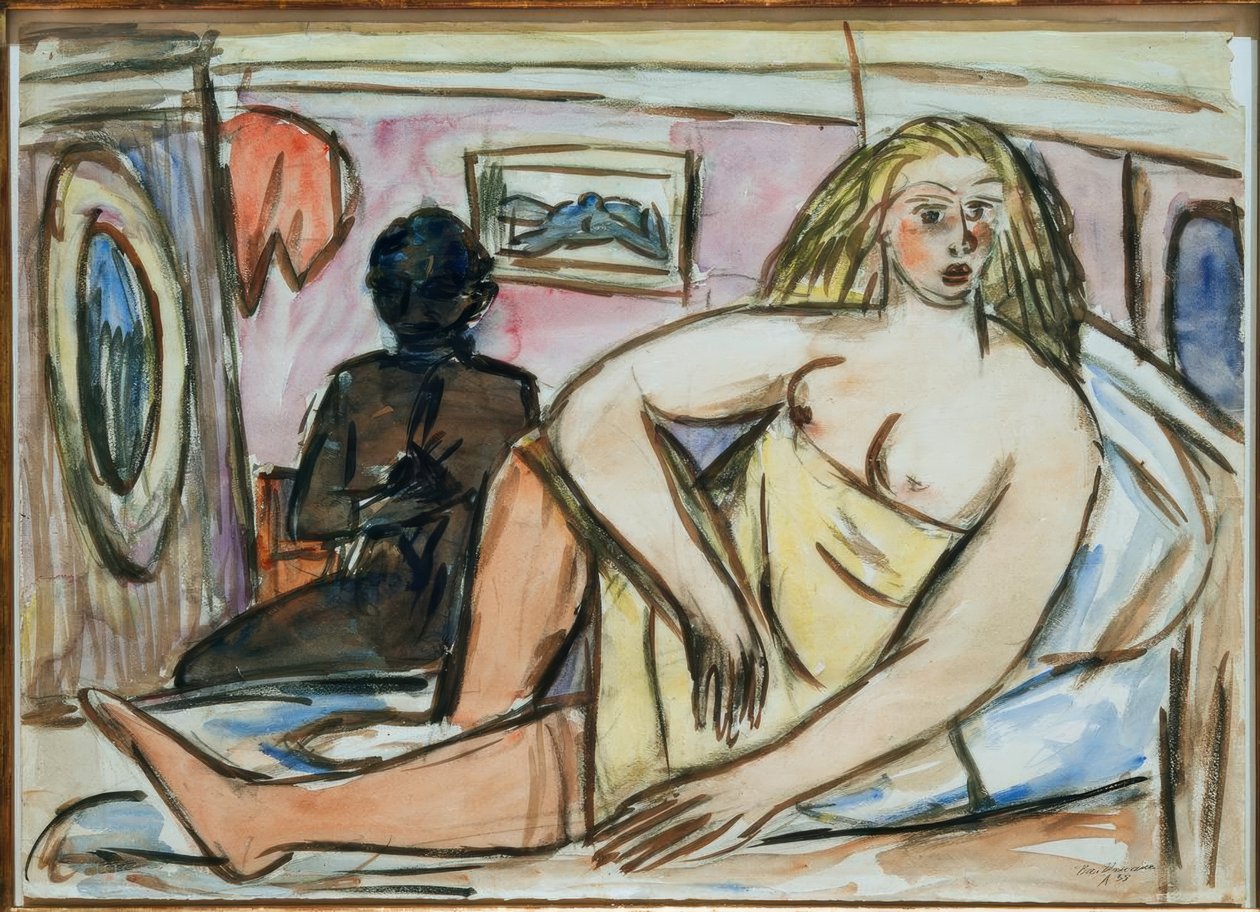 uzanmış kadın by Max Beckmann