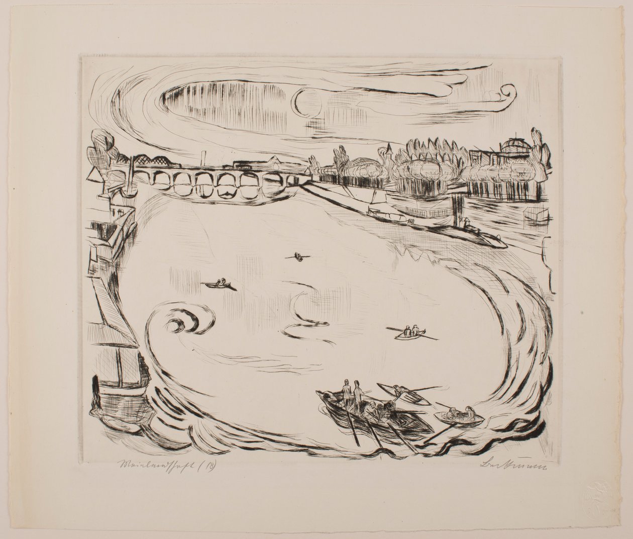 Ana Nehir Manzarası, “Yüzler” portföyünden 6. plaka by Max Beckmann