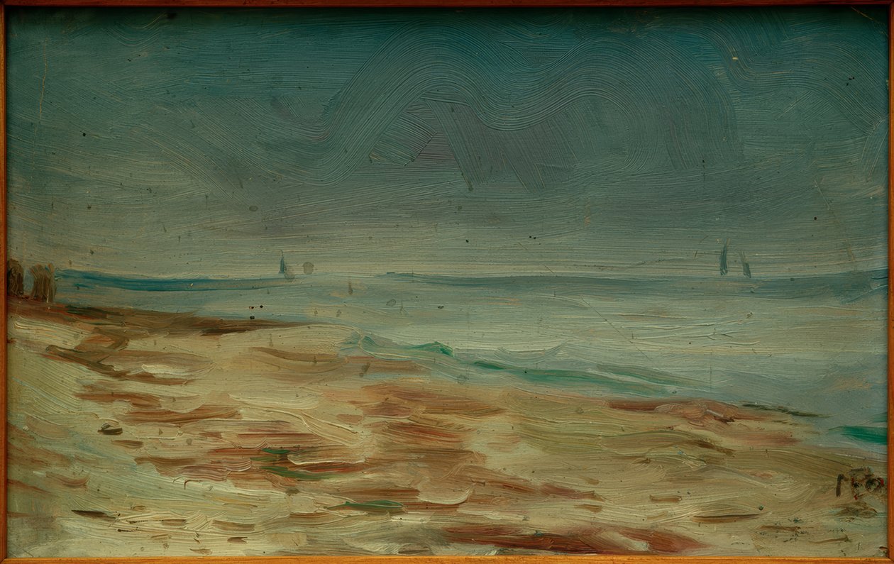 Deniz plajı, kahverengi ve gri by Max Beckmann