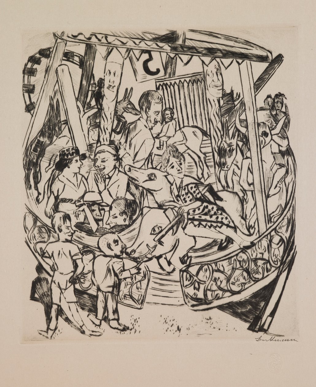 Merry-Go-Round, “Yıllık Fuar” portföyünden 7. plaka by Max Beckmann