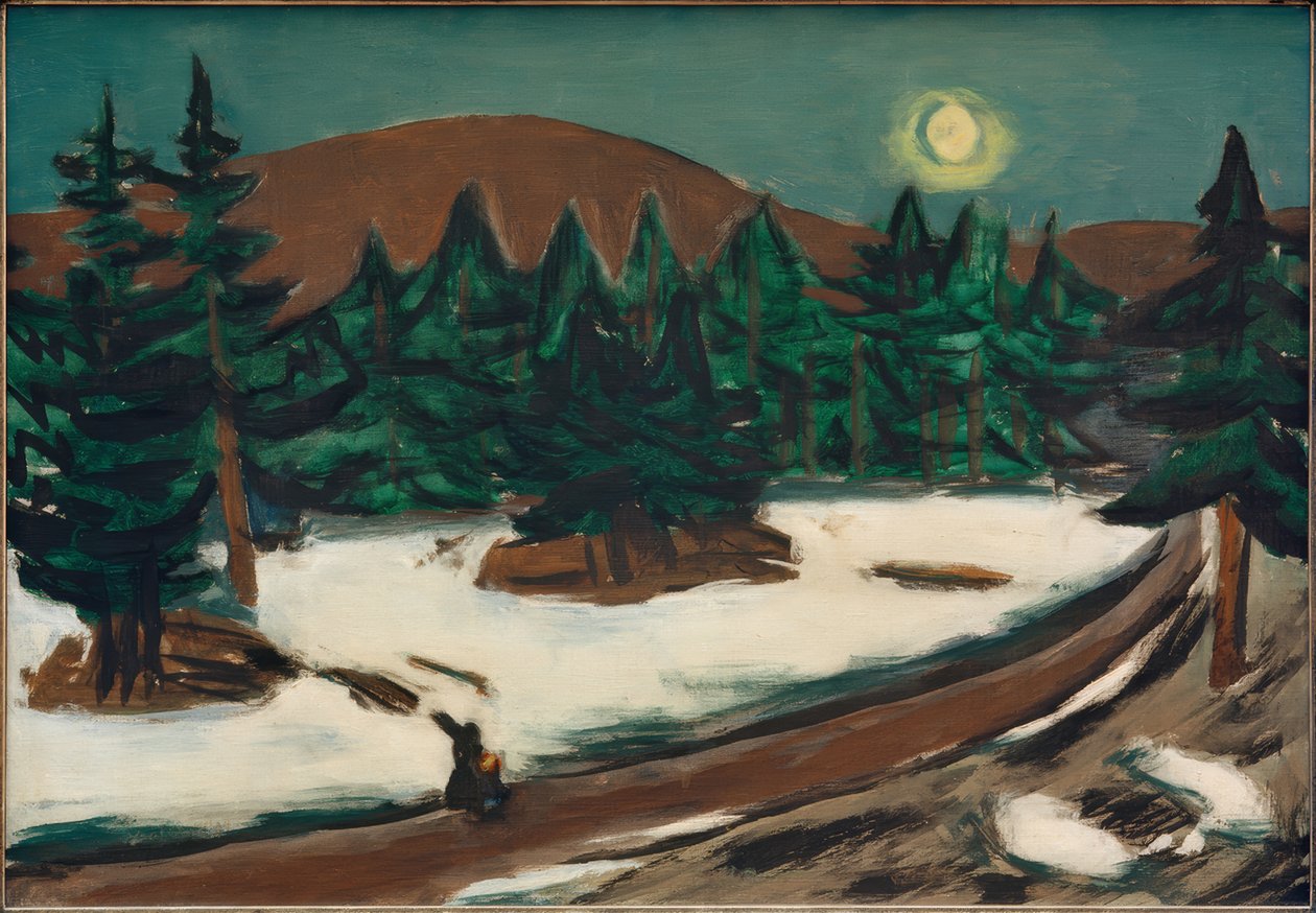 Karlı dağlarda ay manzarası by Max Beckmann