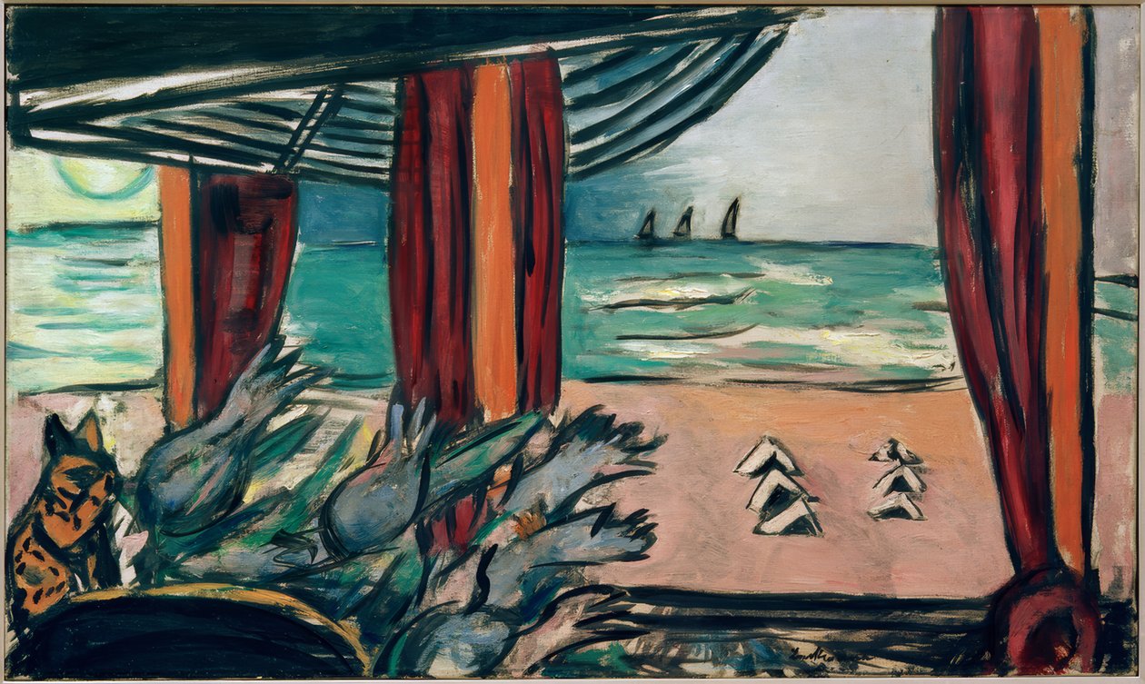 Çadırlı Kuzey Denizi manzarası by Max Beckmann