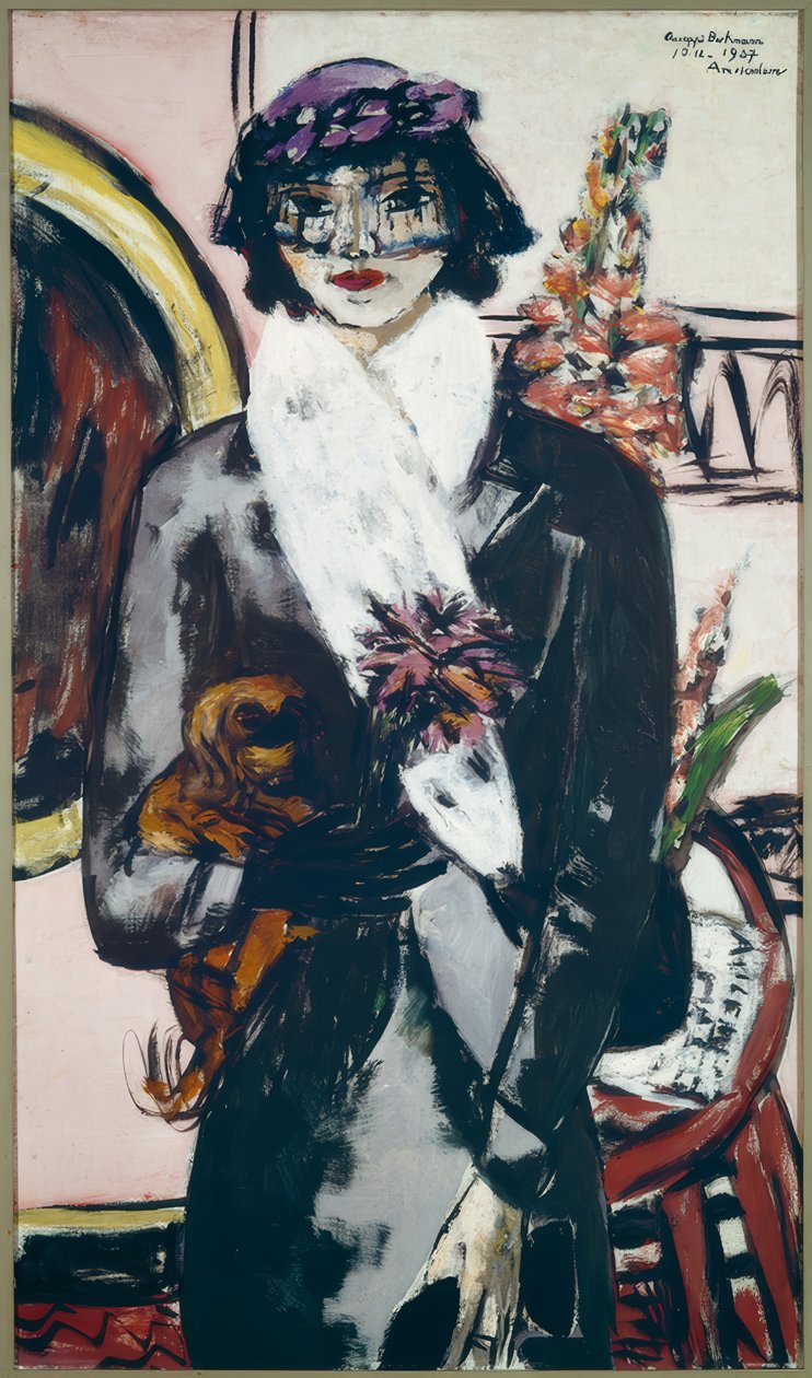 Beyaz kürklü Quappi by Max Beckmann